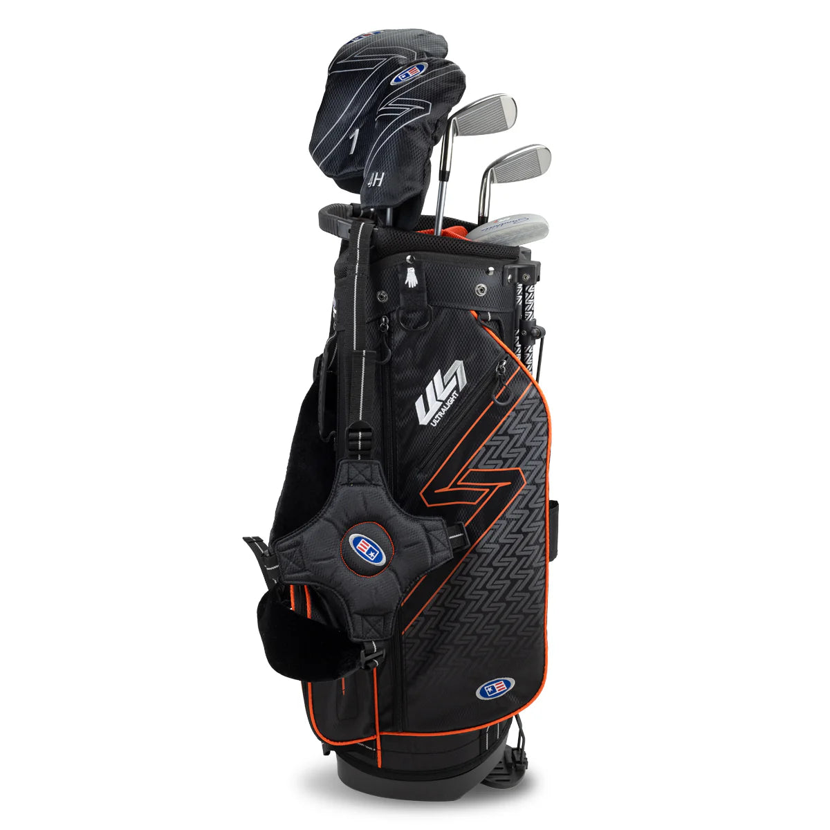 UL7 51 5 Club Stand Set, All Graphite, Black/Orange Bag | US Kids Golf