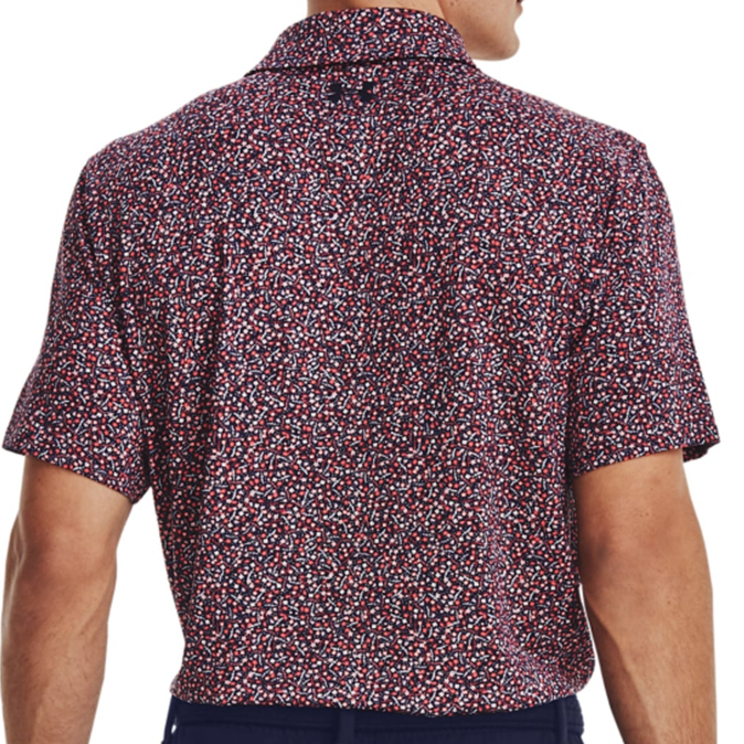 Under Armour Playoff 3.0 Printed Polo Shirt - Midnight Navy/Venom Red | EWOR