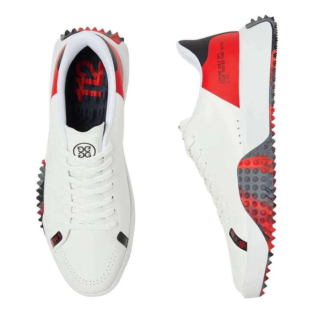 G/FORE Men's Colour Block Camo Sole G.112 Golf Shoe - Snow/Poppy | WOR