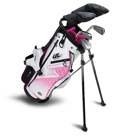 UL7 48 5 Club Stand Set, All Graphite, White/Pink/Blk Bag | US Kids Golf